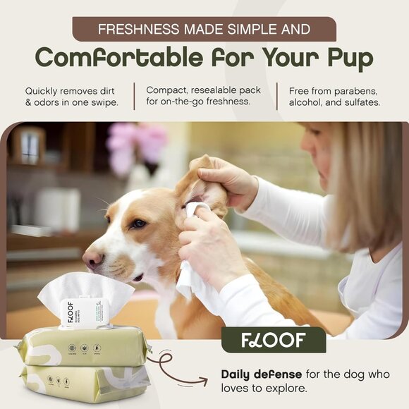 Hypoallergenic Dog Wipes – Natural Aloe Grooming Wipes for Paws Face Ears Eyes & - Picture 3 of 9